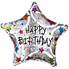 Фольгированна зірка "Happy Birthday " - маленьке зображення 1