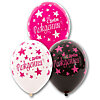 Latex balloons pink stars "С ДР" - small picture 1