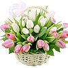 Basket of tulips "gentle hugs" - small picture 1