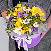 Bouquet of freesias in a box "Colorful compliment" - small picture 1