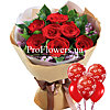Bouquet with roses and balloons "Mood" - small picture 1