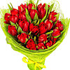 Букет "21 червоний тюльпан" - маленьке зображення 1
