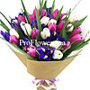 Букет тюльпанов и ирисов "Дыхание весны" - меленькое изображение 1