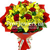 Bouquet of lilies and roses "Bright colors" - small picture 1