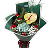 Bouquet with anthurium "Important man" - small picture 1