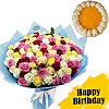 Bouquet of roses with a gift "Festive" - small picture 1