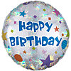 Round balloon "Happy Birthday" - small picture 1