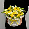 Bouquet of freesias in a box "Sun in the desert" - small picture 1