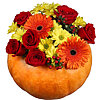 Pumpkin with flowers "Happy Halloween" - small picture 1