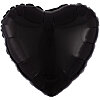 Фольгована кулька серце "Пастель Opaque Black" - маленьке зображення 1