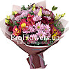 Bouquet of chrysanthemums and alstroemerias "Shine" - small picture 1