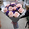 9 розовых роз со статицей - меленькое изображение 1