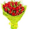 Букет "21 червоний тюльпан" - маленьке зображення 3