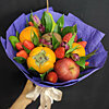 Bouquet with persimmon "Languid sunset" - small picture 1