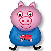Balloon mini-figure "Pig with a toy car" - small picture 1
