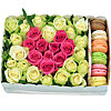 Коробка з трояндами і макарунами "Почуття" - маленьке зображення 2