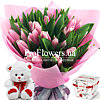 Bouquet "Pink Dream" with gifts - small picture 1