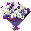 Bouquet of irises and chrysanthemums "Mood" - small picture 2