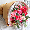 Bouquet of pink roses and hydrangeas "Romance" - small picture 2