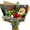 Bouquet with protea and anthurium "Fiery feelings" - small picture 1