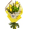 5 желтых тюльпанов и хризантемы Code Green - меленькое изображение 1