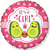 Helium balloon "IT'S A GIRL Avocado" - small picture 1