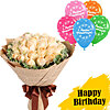 Bouquet with balloons "Cream dessert" - small picture 1