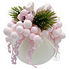 Новорічна куля з декором "Біло-рожевий" - маленьке зображення 1