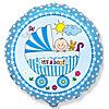 Round ball "Stroller and baby boy" - small picture 1