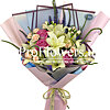 Bouquet of lilies and roses "Gentle kiss" - small picture 1