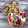 Flowers in a box with macaroons "Aphrodite" - small picture 1