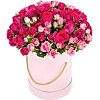 25 рожевих кущових троянд в коробці "Ніжні почуття!" - маленьке зображення 1