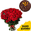 51 giant imported red rose with gift - small picture 1