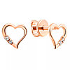 Golden pousets Heart with cubic zirconia - small picture 1