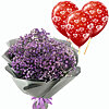 Bouquet of gypsophila with balls "Secret meeting" - small picture 1