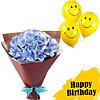 Bouquet of hydrangeas with balloons "Air watercolor" - small picture 1