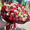 15 burgundy and white bush roses - small picture 1