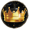 Фольгована кругла куля "Золота корона" - маленьке зображення 1