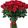  Букет з 51 червоної метрової української троянди - маленьке зображення 1