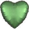 Фольгована куля серце "Сатин Зелена" - маленьке зображення 1