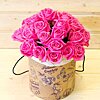 25 розовых роз в коробке "Розовое чудо!" - меленькое изображение 1
