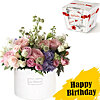 Flowers in a box with a box of chocolates "Charm" - small picture 1