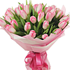 Букет тюльпанів "Рожевий настрій" - маленьке зображення 1