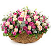 Корзина с белыми и розовыми розами "Нежная" - меленькое изображение 1