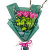 Букет из 3 тюльпанов и хризантемы Код Грин - меленькое изображение 1