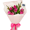 Букет із 7 рожевих тюльпанів - маленьке зображення 1
