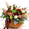 Halloween pumpkin with sophisticated flowers - small picture 1