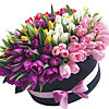 101 разноцветный тюльпан в коробке - меленькое изображение 1