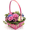 Children's basket with pink roses "Princess!" - small picture 1