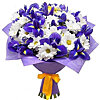 Bouquet of chrysanthemums and irises "Grace" - small picture 1